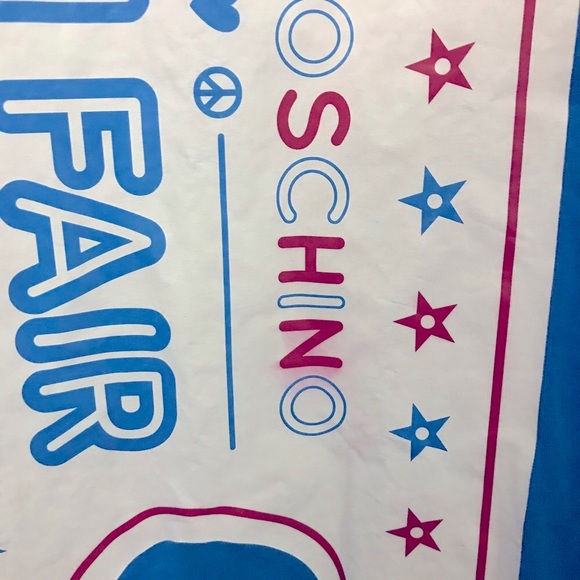 Men’s Moschino Graphic T-Shirt Fun Fair Ticket Blue Carnival Love Tee Sm… - Picture 8 of 12